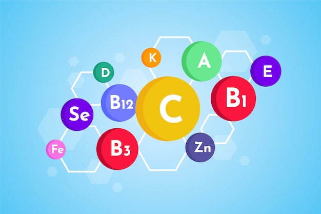 Vector essentieel vitamine- en mineralencomplex