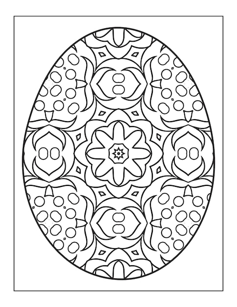 Ester day egg mandala flower adult coloring book