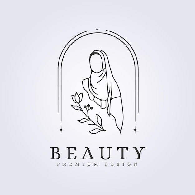 esthetiek en schoonheid hijab meisje logo vector illustratie ontwerp