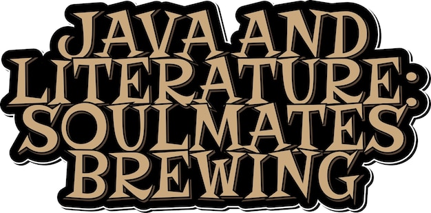 Esthetisch belettering vectorontwerp van Java en literatuur Soulmates Brewing