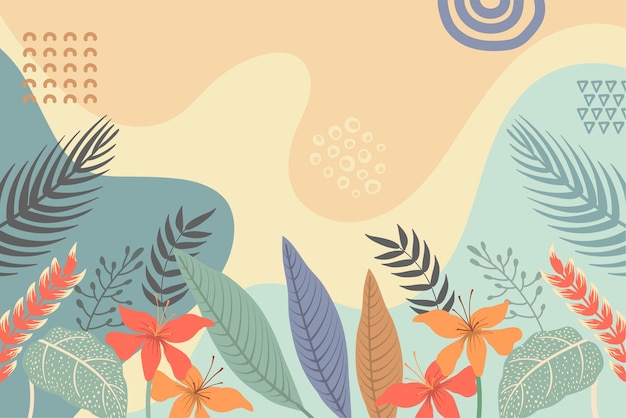 Vector esthetisch bloemen doodle achtergrond