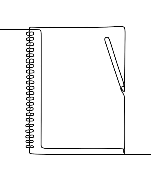 Esthetisch notitieboek met één regel doorlopende kunst met één regel bewerkbaar handgetekend