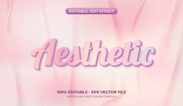 Esthetisch teksteffect met pastelkleur. Bewerkbare tekst op een gekreukte doekachtergrond