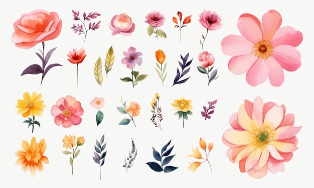 Esthetische aquarel bloem clipart perfect voor bruiloftskaart element