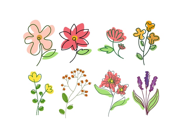 Esthetische bloemvorm ontwerpelement set vector