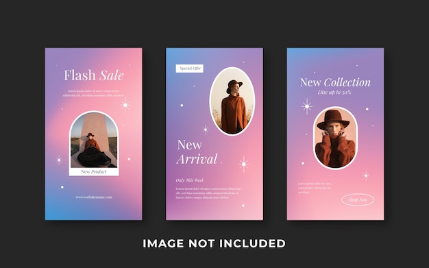 Vector esthetische gradiënt instagram verhalen sjabloon