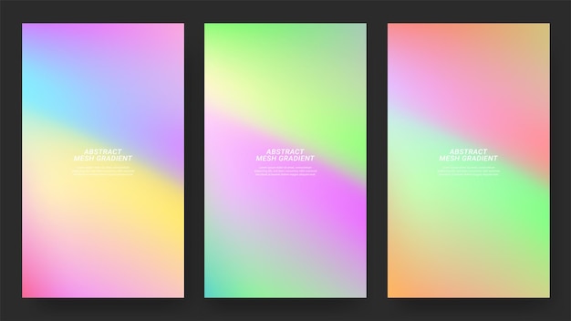 Esthetische Kleurrijke Mesh Gradiënt Achtergrond Social Media Post Verhaal Sjabloon