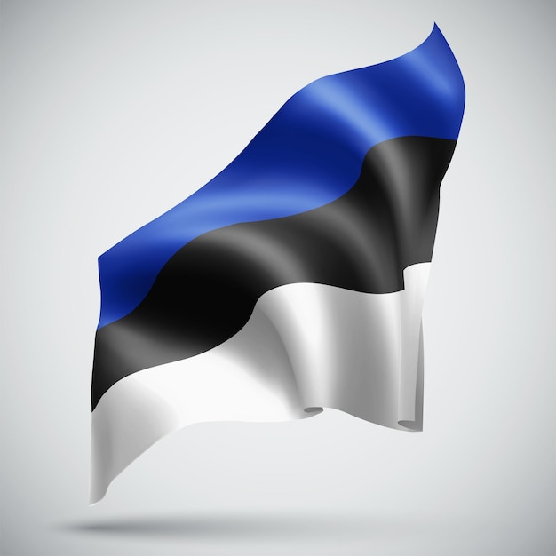 Estland, vector 3d vlag geïsoleerd op witte background