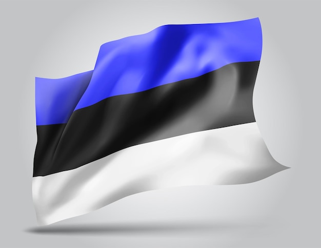 Estland, vector 3d vlag geïsoleerd op witte background