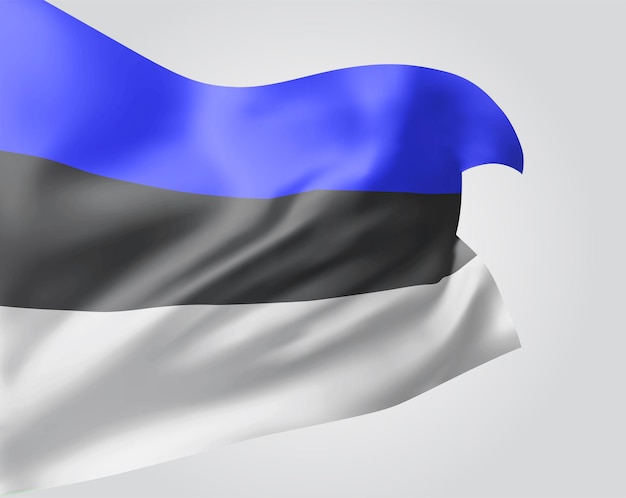 Estland, vector 3d vlag geïsoleerd op witte background