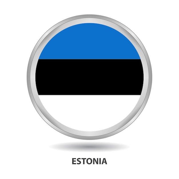 Distintivo della bandiera dell'estonia, icona, pulsante, serie vettoriale