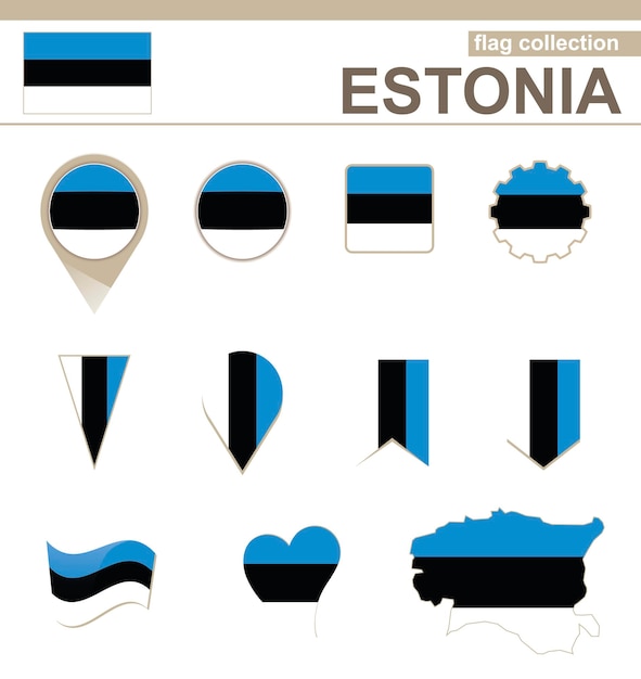 Estonia Flag Collection, 12 versions