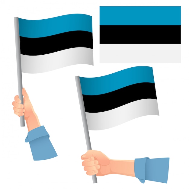 Estonia flag in hand set