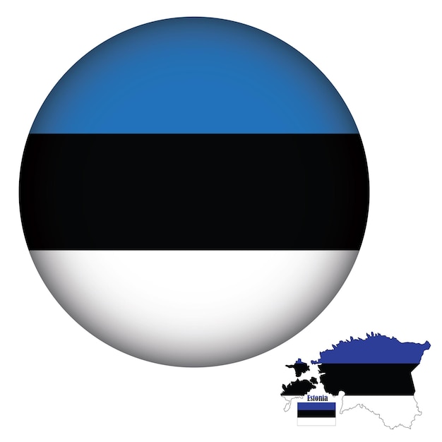 Vector estonia flag round shape