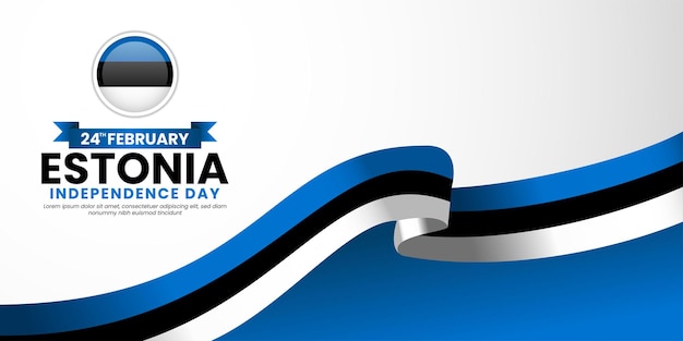 estonia independence day banner background with national flag template for greeting card flyer