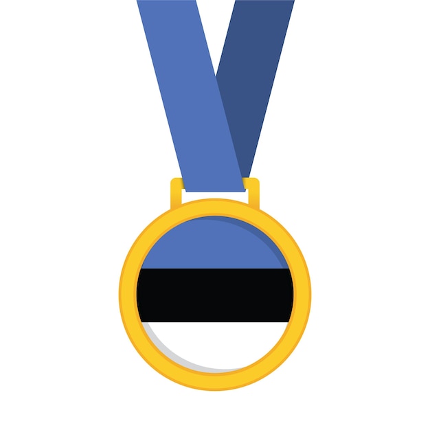 Estonia national flag gold first place winners medal