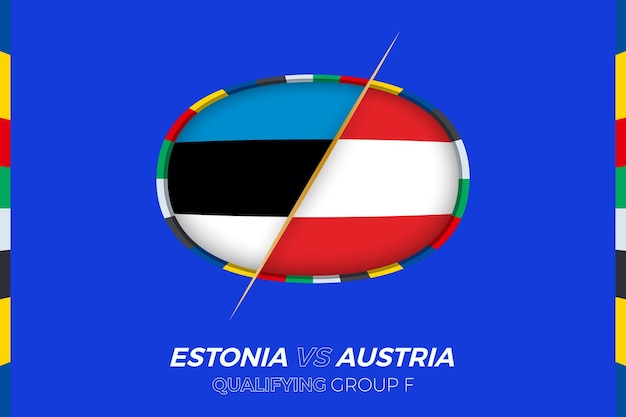 Icona estonia vs austria per il girone di qualificazione del torneo europeo di calcio f