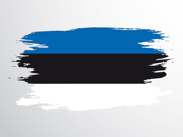 Estonian flag painted with a brush