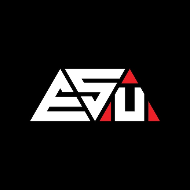 ESU driehoek letter logo ontwerp met driehoek vorm ESU drieHoek logo ontwerp monogram ESU drie hoek vector logo sjabloon met rode kleur ESU driehuizige logo eenvoudig elegant en luxe logo ESU