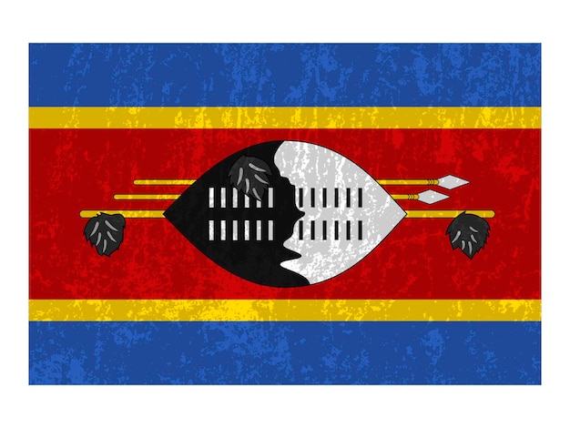 Vector eswatini grunge vlag officiële kleuren en proportie vectorillustratie