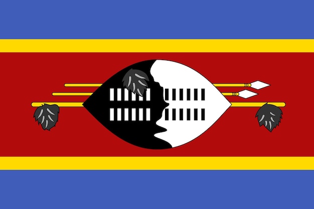 Vector eswatini national flag official flag of swaziland accurate colors true color