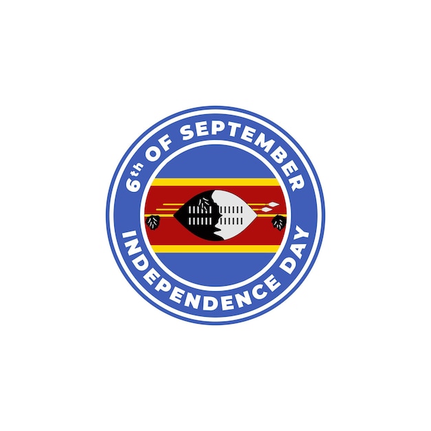 Eswatini onafhankelijkheidsdag 6 augustus circle logo badge vector illustratie