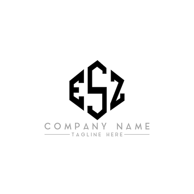 Vettore esz letter logo design con forma poligonale esz poligono e forma cubo logo design esz esagono vettoriale modello di logo colori bianco e nero esz monogramma business e logo immobiliare