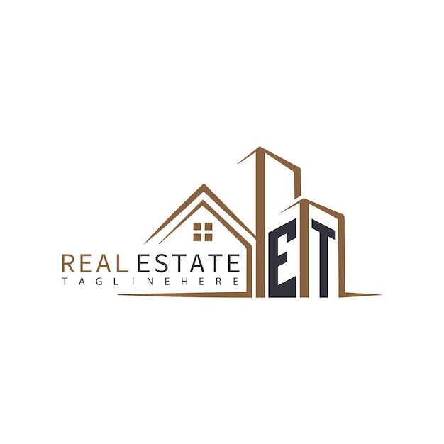 Vector et initial monogram logo for real estate with home shape creative design