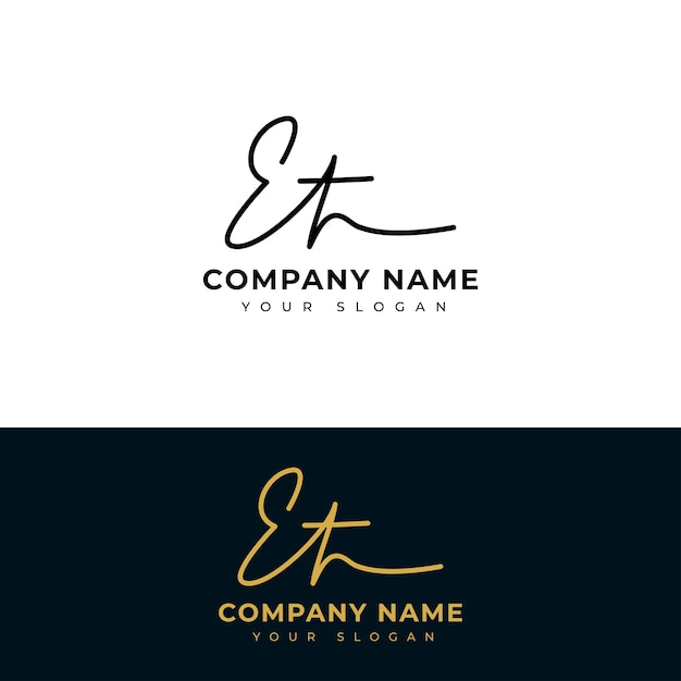 Et Initial signature logo vector design