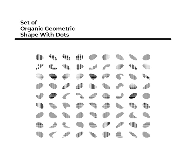 et of Organic geometric shapes with dots