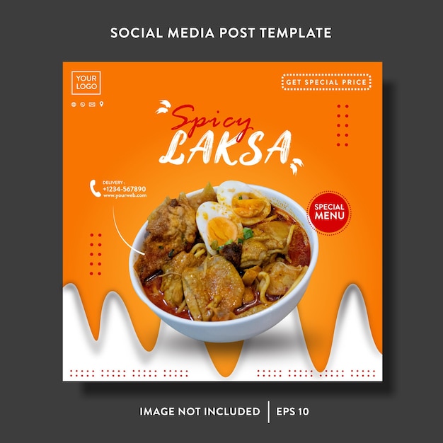 Eten en drinken promotie verkoop social media post of flyer sjabloon