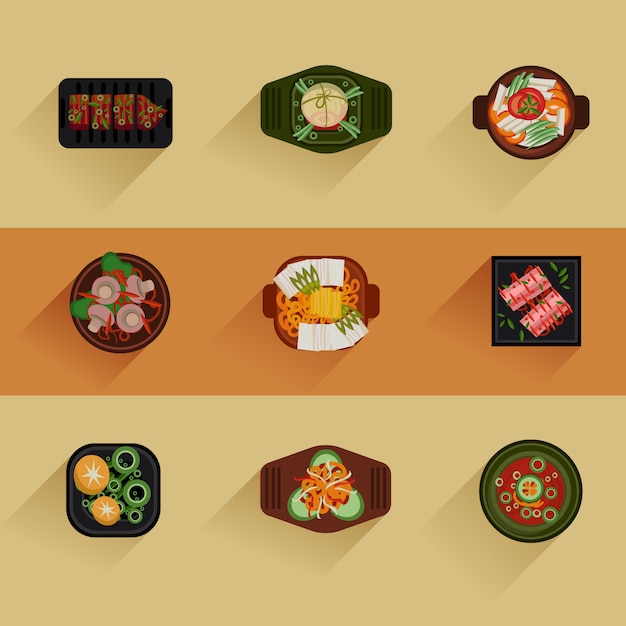 Vector eten illustratie koreaans eten