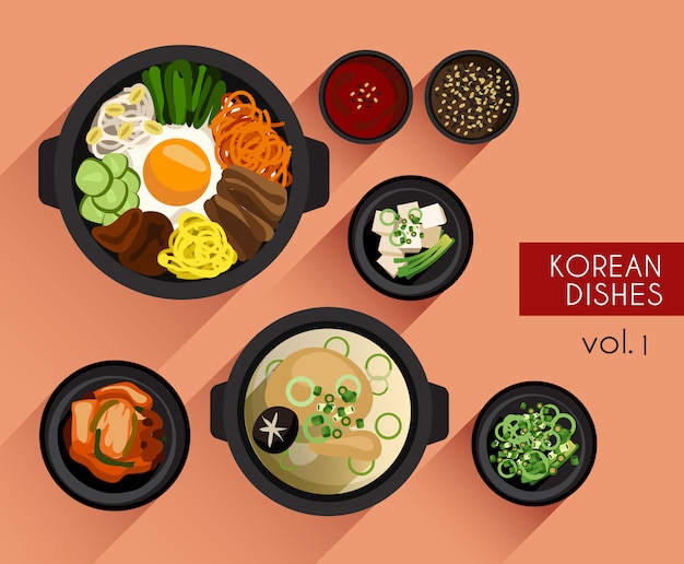 Eten illustratie: Koreaans eten