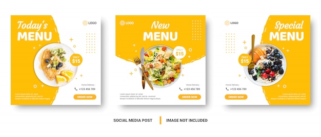 Eten menu banner sociale media post.