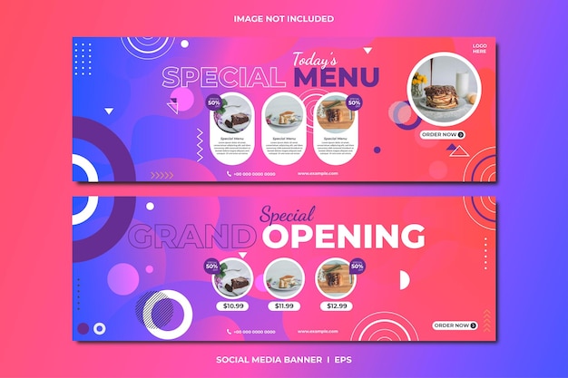 Eten menu restorant social media banner