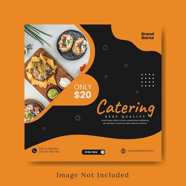 Eten Menu Social Media Promotie Sjabloonontwerp of Instagram Banner Post