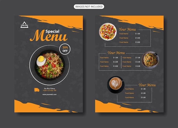 Eten menu tamplete ontwerp