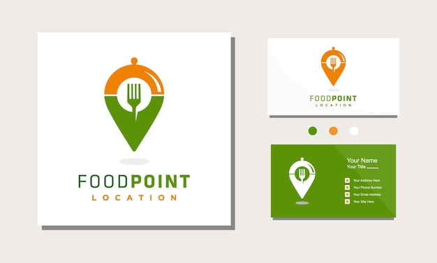 Eten punt restaurant logo ontwerp pictogram vector sjabloon