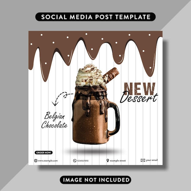 eten social media post of flyer sjabloon