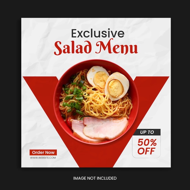 Vector eten sociale media sjabloon instagram post ontwerp premium vector