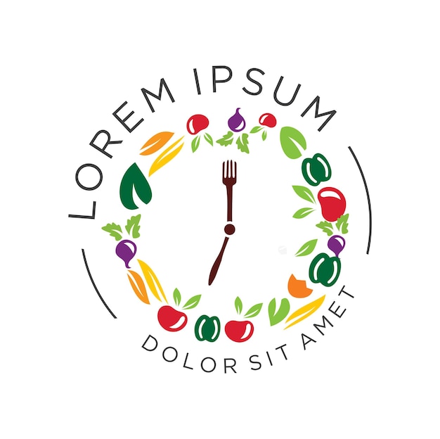 Eten tijd logo pictogram ontwerp