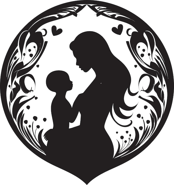 Eternal Bond Iconic Motherhood Logo Cherished Connection Emblem of Mothers Day