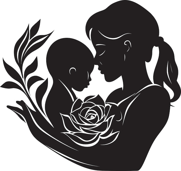 Eternal Bond Mothers Day Logo Cherished Connection Iconic Mother and Child