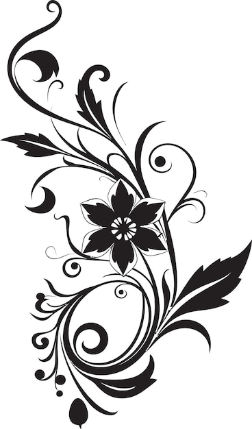 Vector ethereal black bouquet ink soaked petal magic