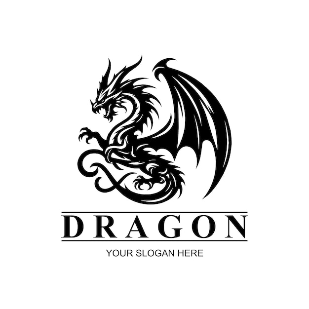 Ethereal Dragon Majesty Fantasy Dragon Logo Design