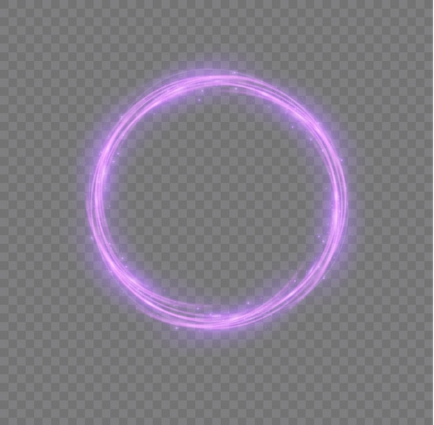 Эфирный огненный портал с искровым пламенем Фиолетовый круг ведьм с рунами Эффект светящегося следа