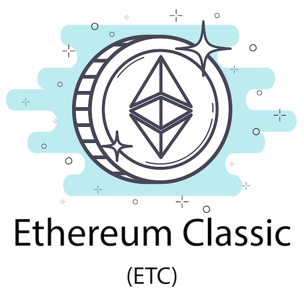 Vector ethereum classic outline coin