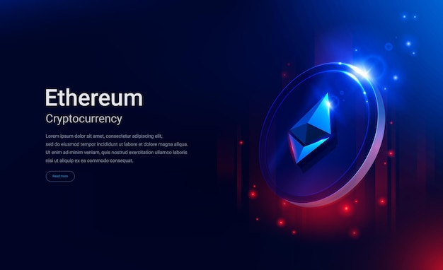 Ethereum digital banner currency ETH cryptocurrency Blockchain Digital Technologies