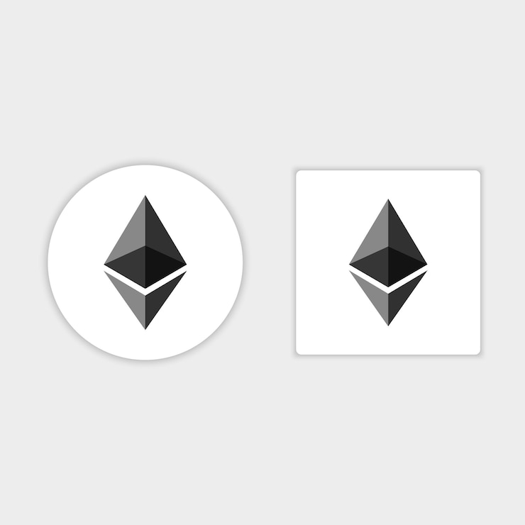 Vector ethereum eth vector icon isolated on white cryptocurrency ecurrency payment crypto currency