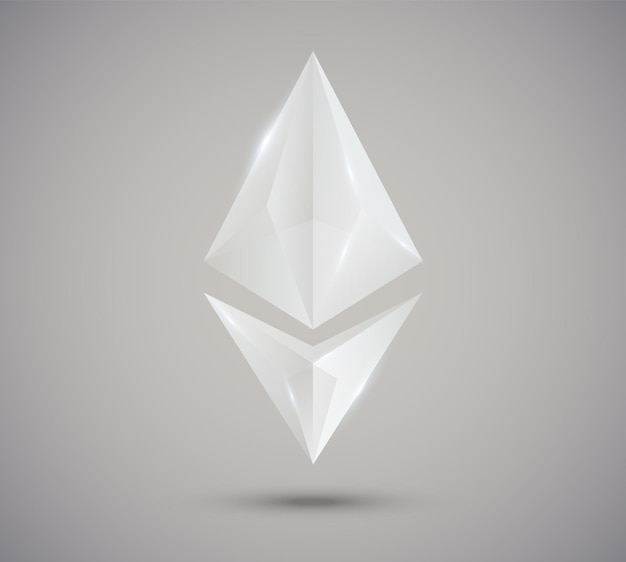 Ethereum symbol isolated transparent glass ethereum crypto symbol vector illustration